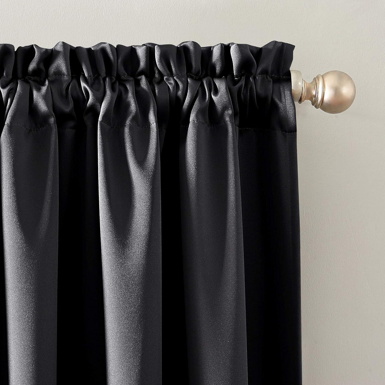 Coal Blackout Rod Pocket Polyester Curtain Panel