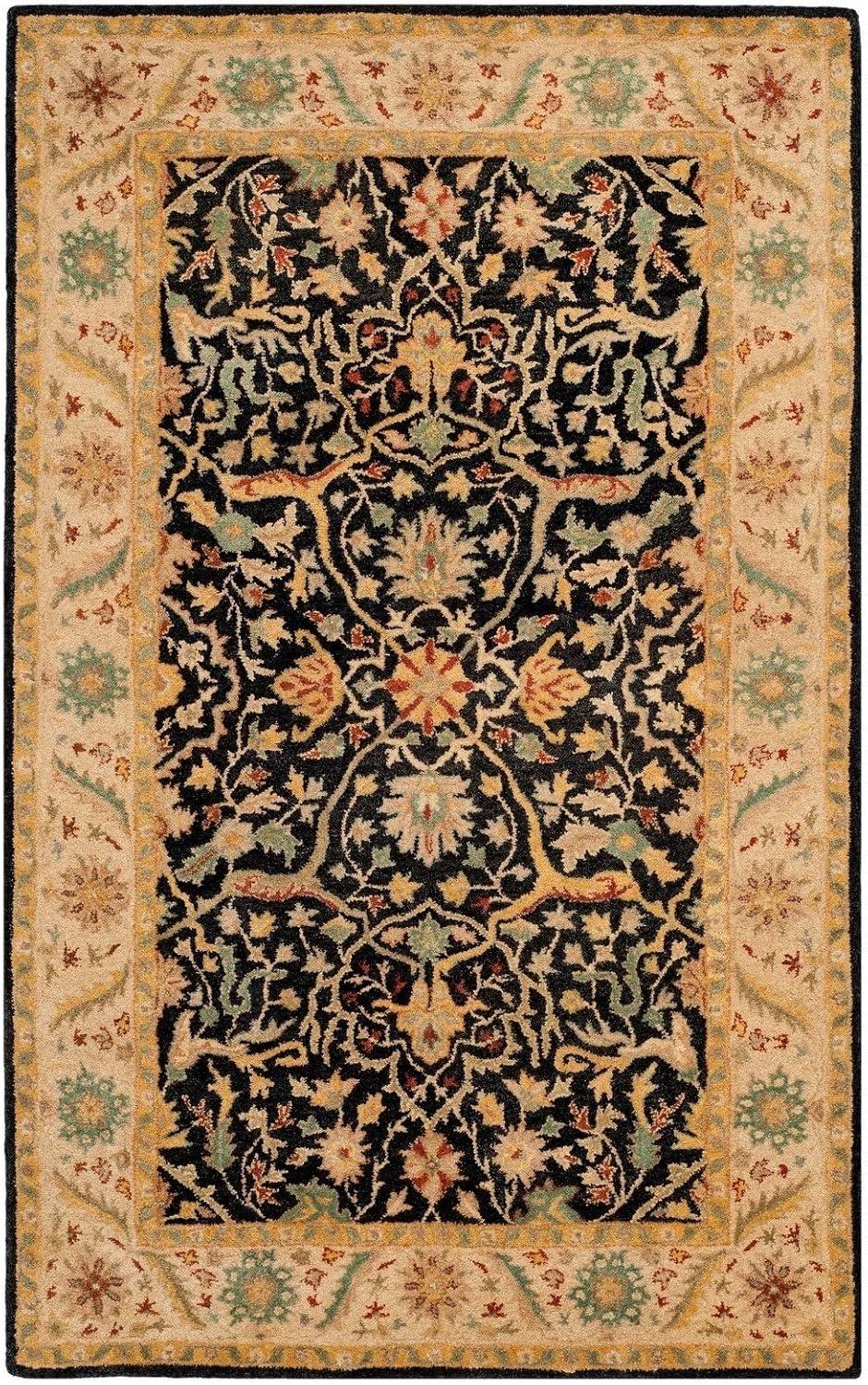 Antiquity AT14 Hand Tufted Indoor Area Rug - Black - 6'x9' - Safavieh