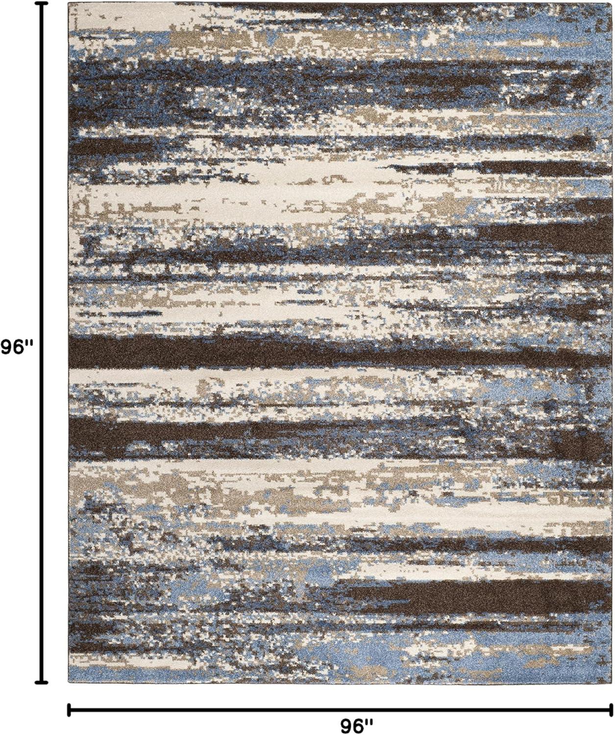 Retro RET2138 Power Loomed Indoor Area Rug - Cream/Blue - 6'x6' - Safavieh.