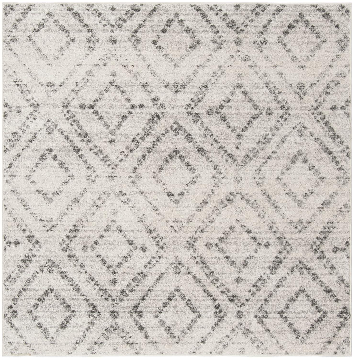 Adirondack ADR131 Machine Made Indoor Area Rug - Light Grey/Grey - 8'x8' - Safavieh