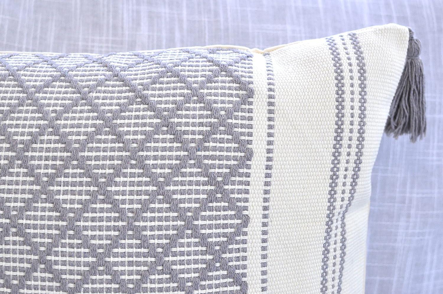 Dakota Fields Dorothene Outdoor Indoor  Pillow Covers Geometric Checkered Pattern, Plaid Woven Cushion Covers Pillow Cases (Set of 2)