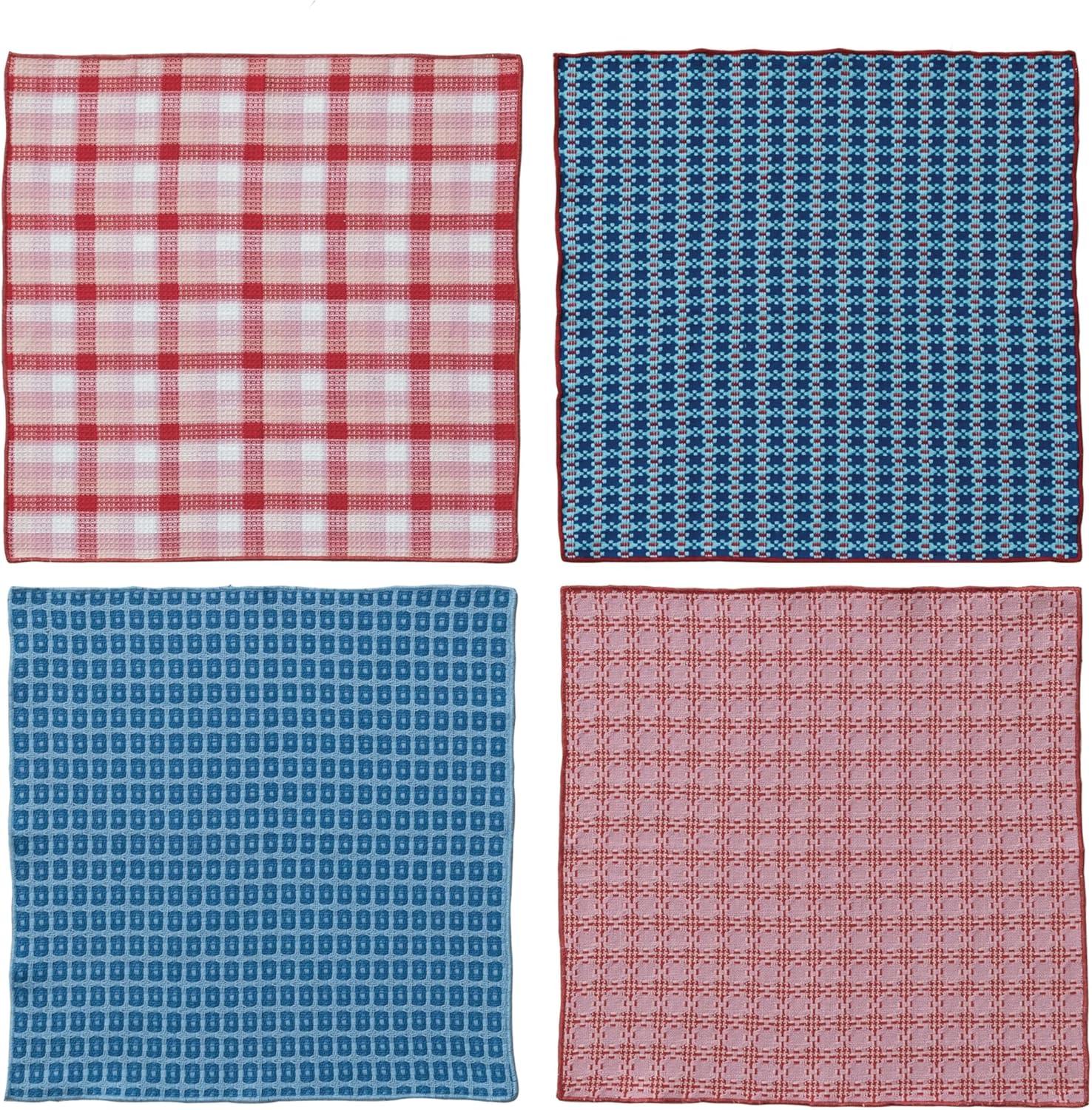 Charming Multicolor Cotton Patterned Napkin Set, 18-inch, 4 Pieces