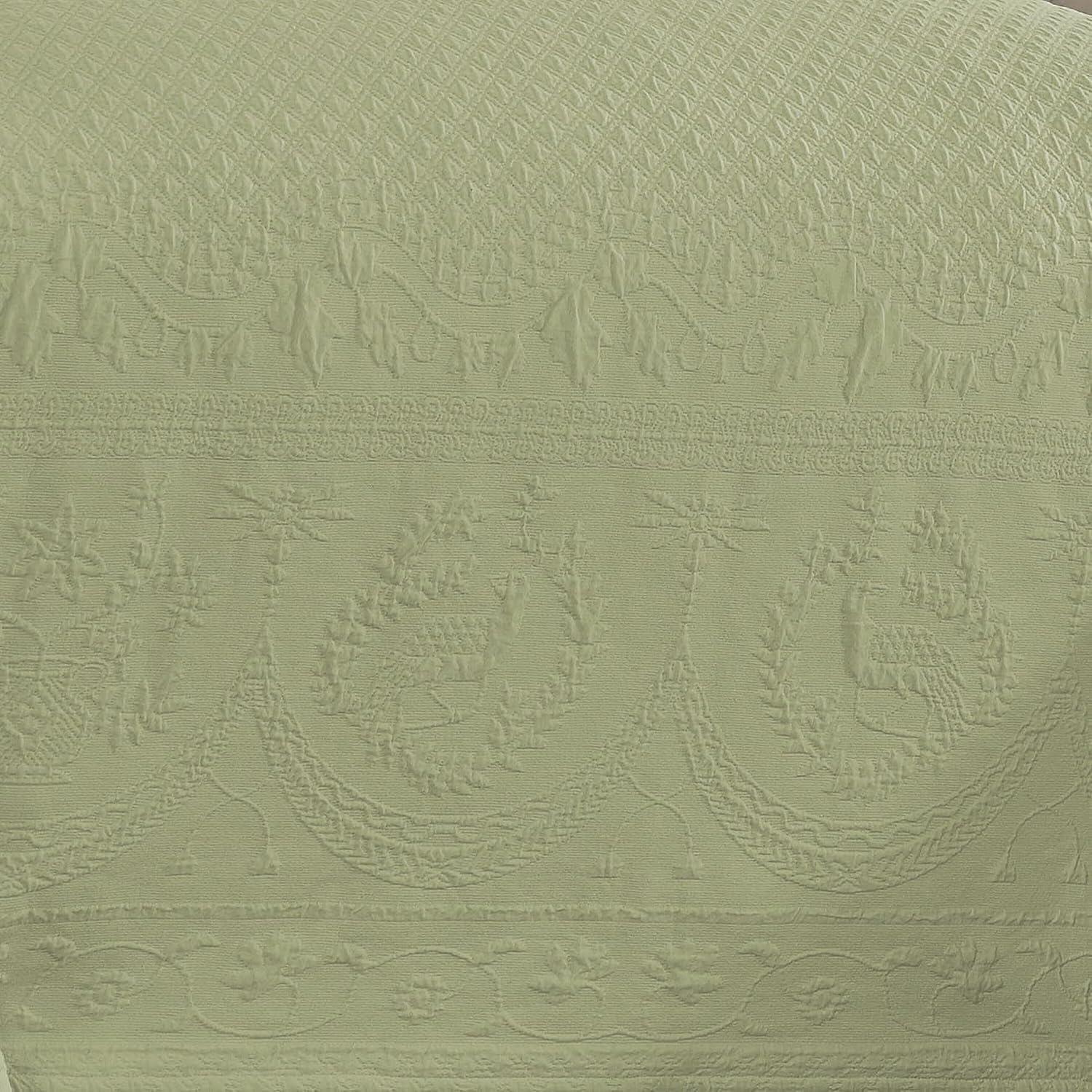 Historic Charleston King Charles Matelasse Traditional Cotton Floral Coverlet