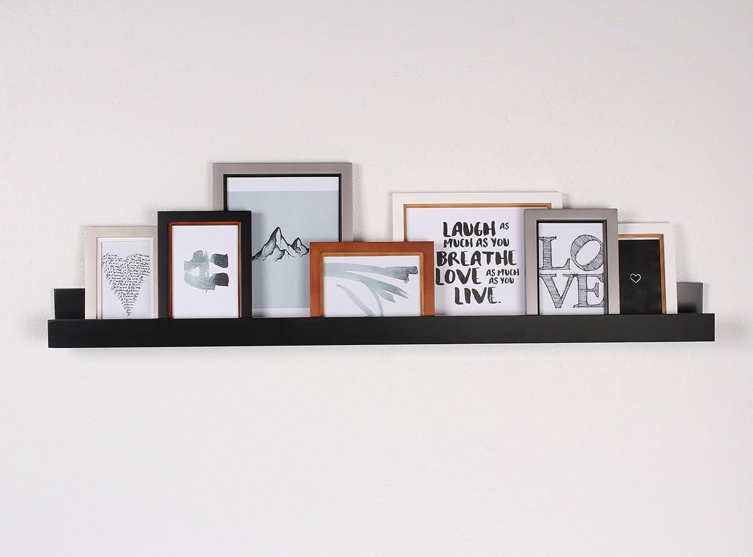 Black 42" Floating Wall Shelf for Living Room/Bedroom