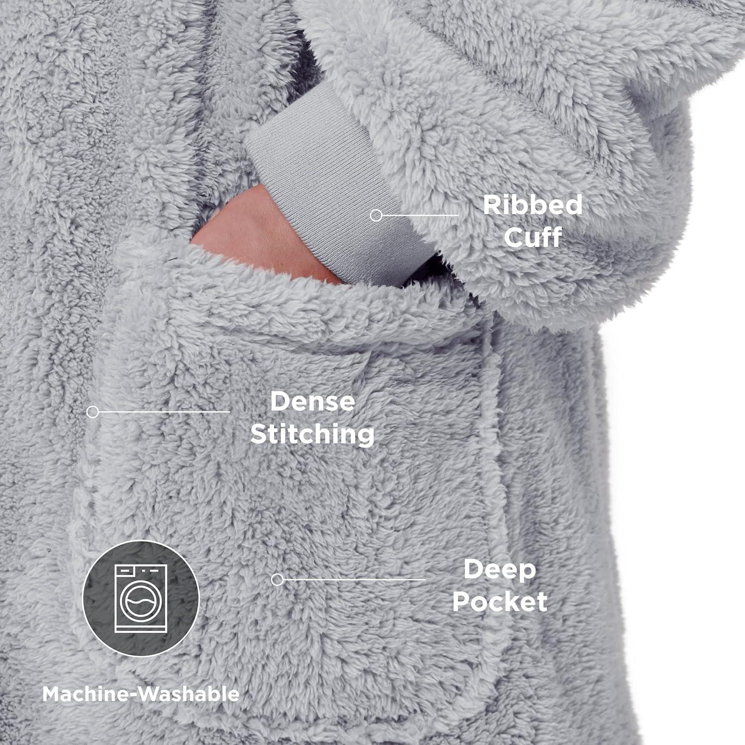 Bedsure Bedsure Wearable Blanket Hoodie Gifts For Women - Cozy Sherpa Hoodie Blanket For Adult Men, Warm Hooded Blanket Sweatshirt