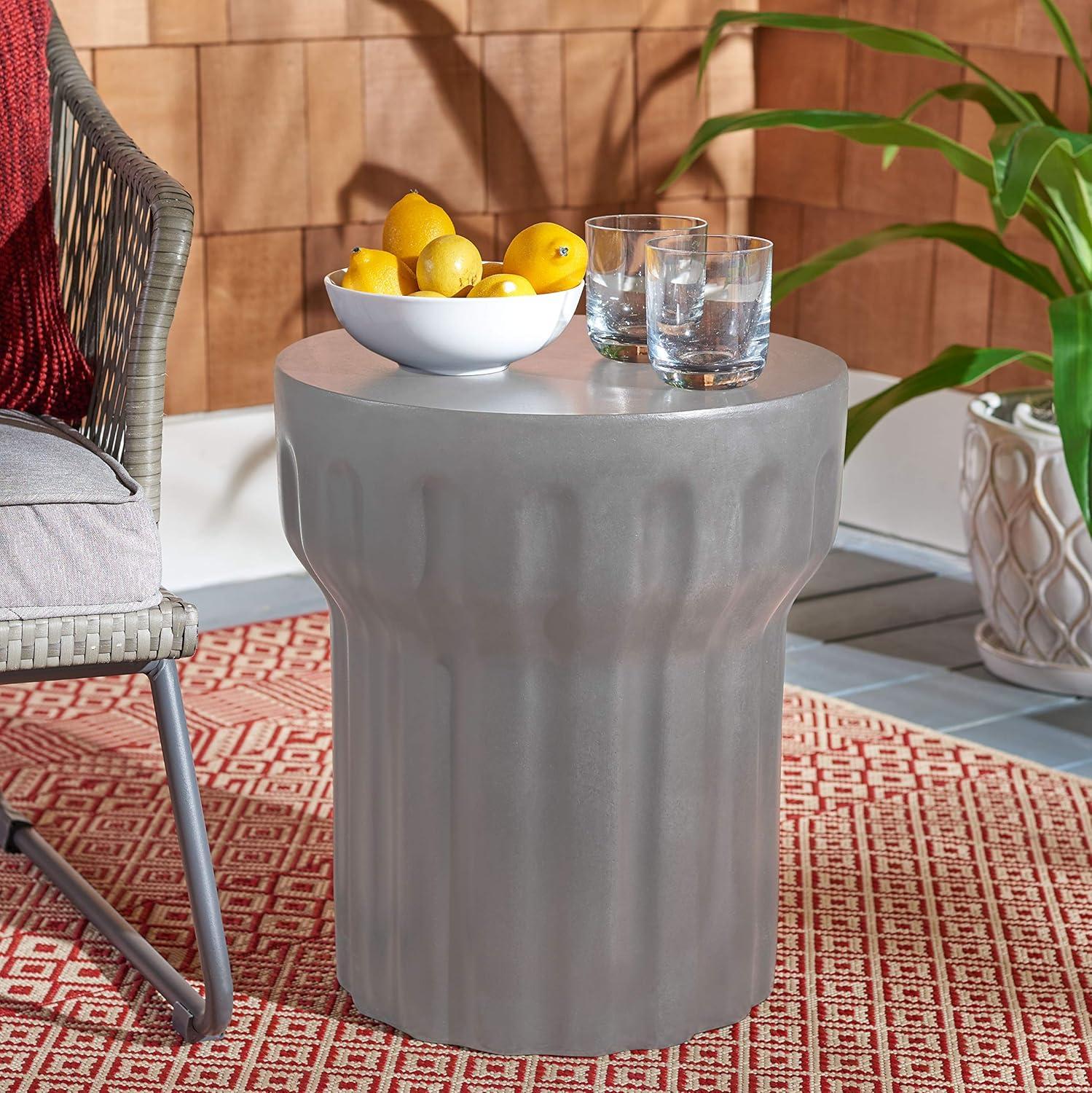 Vesta Concrete Indoor/Outdoor Accent Stool  - Safavieh