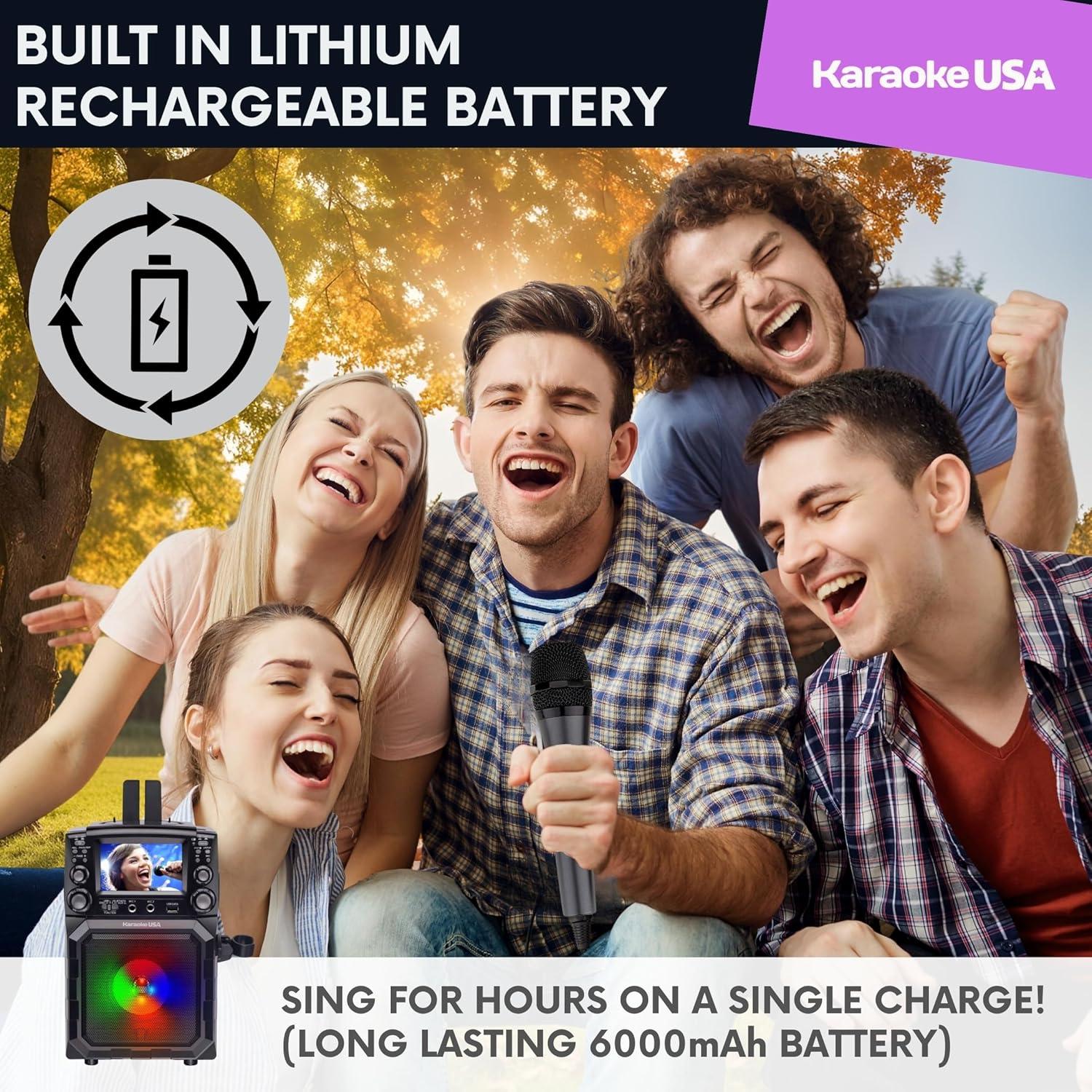 Karaoke USA Portable CDG/MP3 Karaoke Player (GQ450): Bluetooth, TFT-LCD Screen