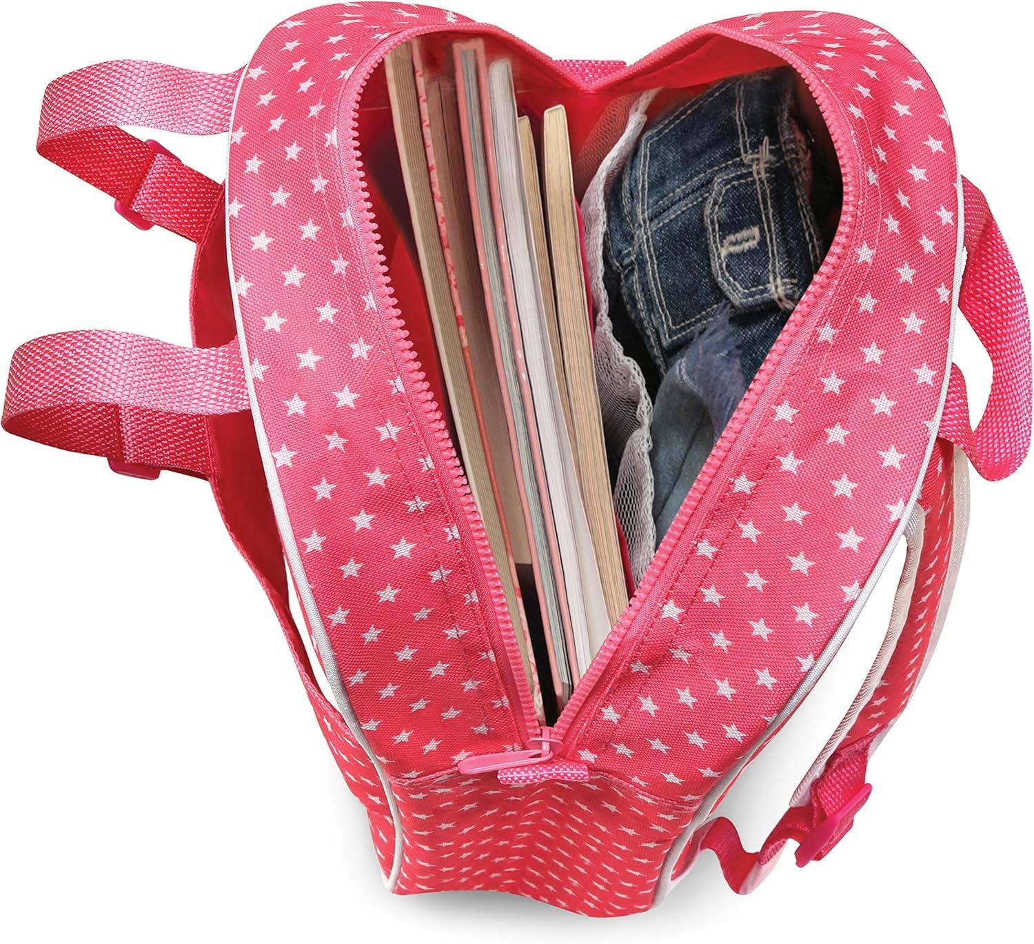 Badger Basket Doll Travel Backpack with Plush Friend Compartment - Star Pattern