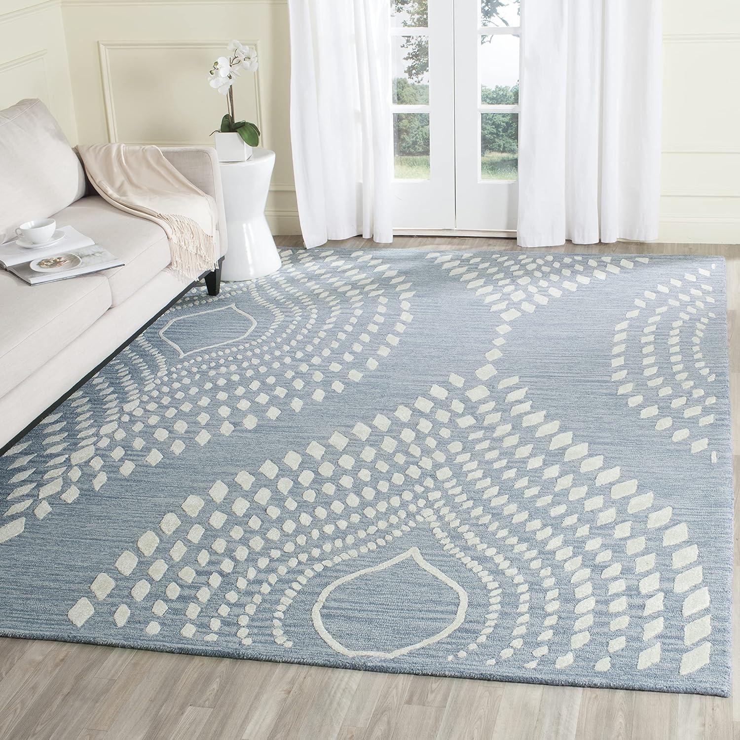 Bella BEL126 Hand Tufted Area Rug - Blue/Ivory - 8'x10' - Safavieh.