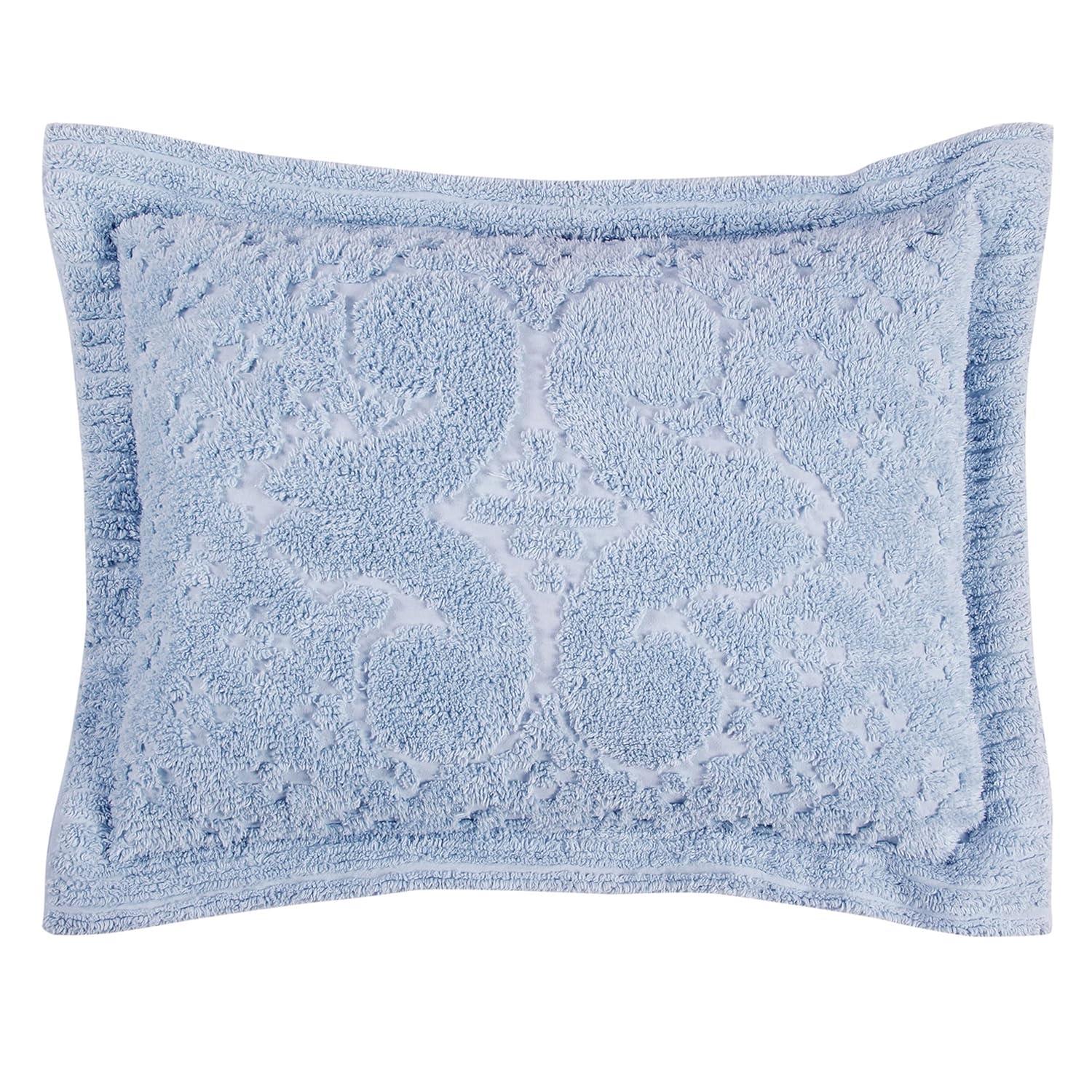 Ashton Collection Chenille Bedspread Set, 100% Cotton Machine Washable Bedding Set, Soft & Breathable Medallion Design Coverlet with Sham, Luxurious All Season Comfort
