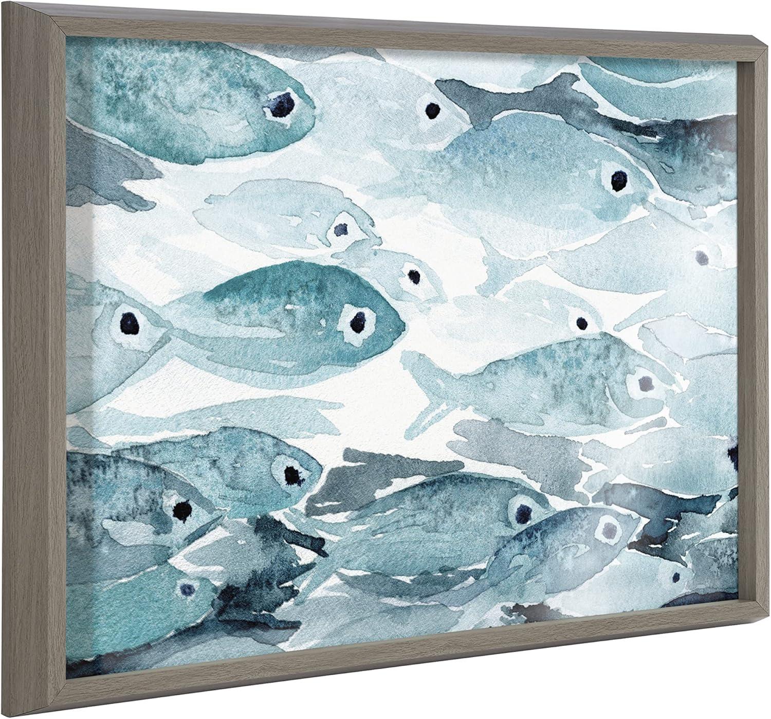 Blake Aholehole Blue Fish Print Glass Wall Art