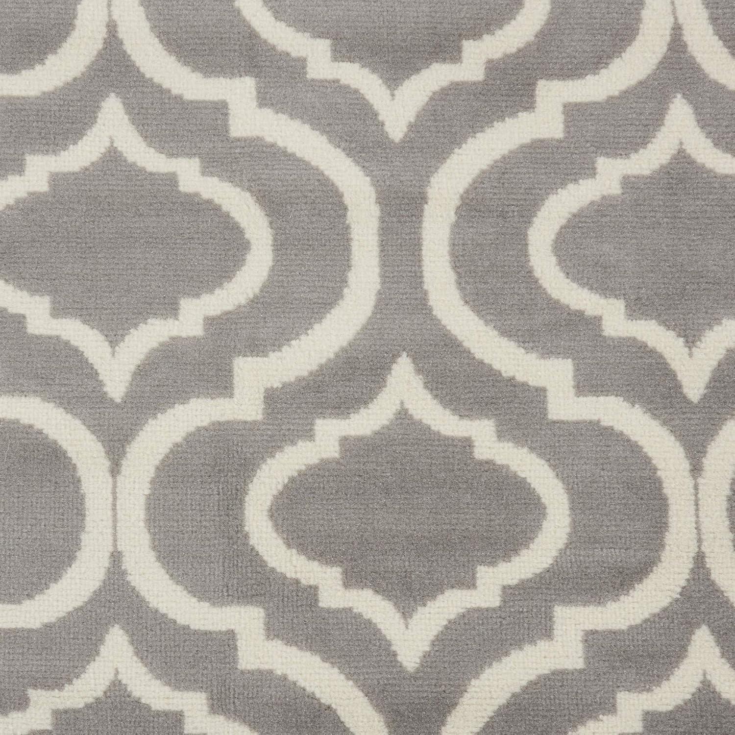 Nourison Jubilant 7 x 10 (ft) Loomed Polypropylene Grey Rectangular Indoor Abstract Area rug