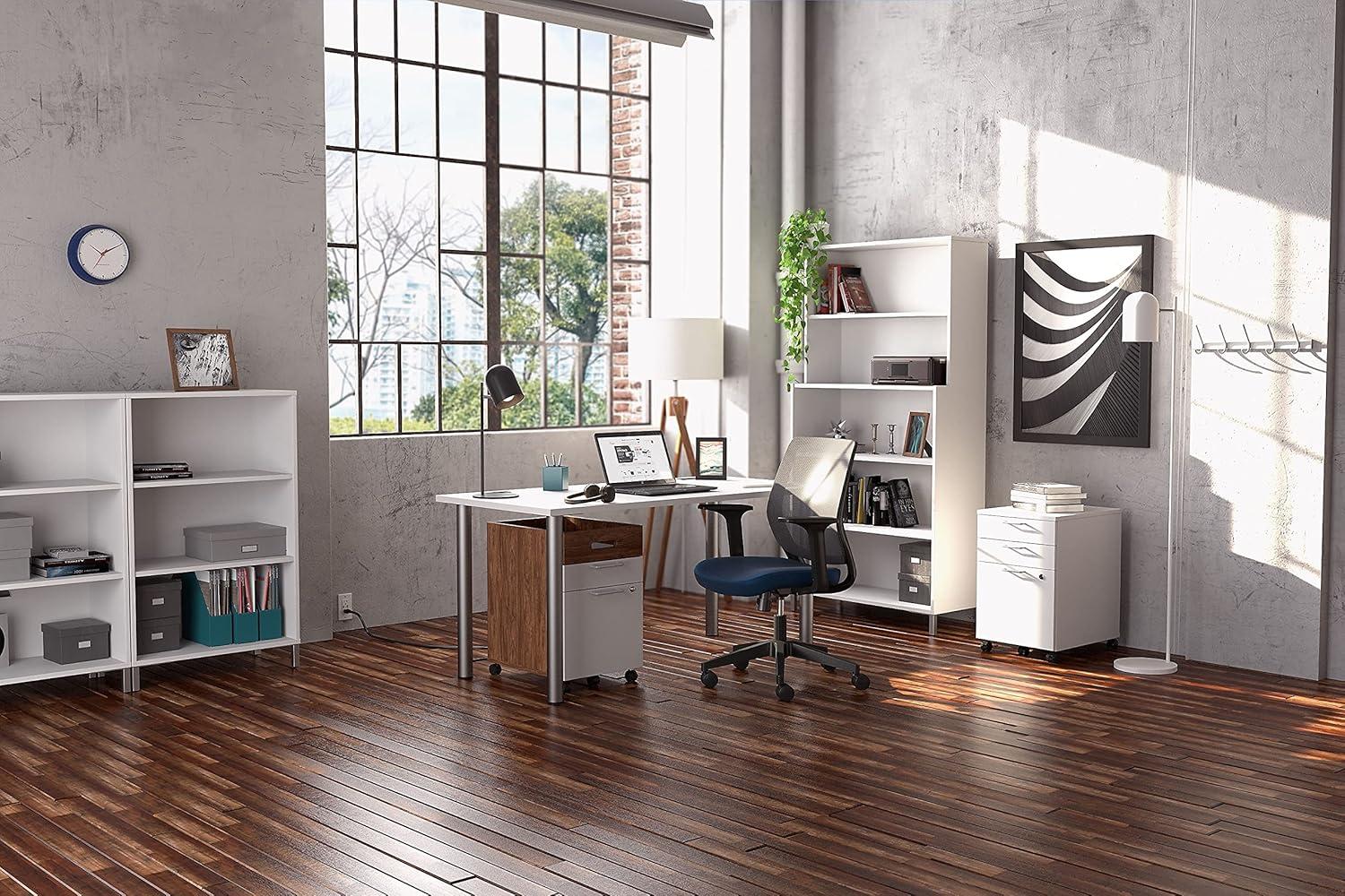 Union & Scale Essentials 3 Shelf 45"H Laminate Bookcase White UN56976