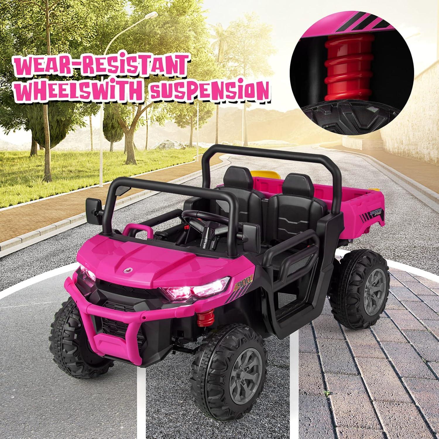 Himimi Delia Himimi 24 Voltage  Ride On Dump Truck, 2 Seater Kids UTV with Electric Dump Bed, Remote Control