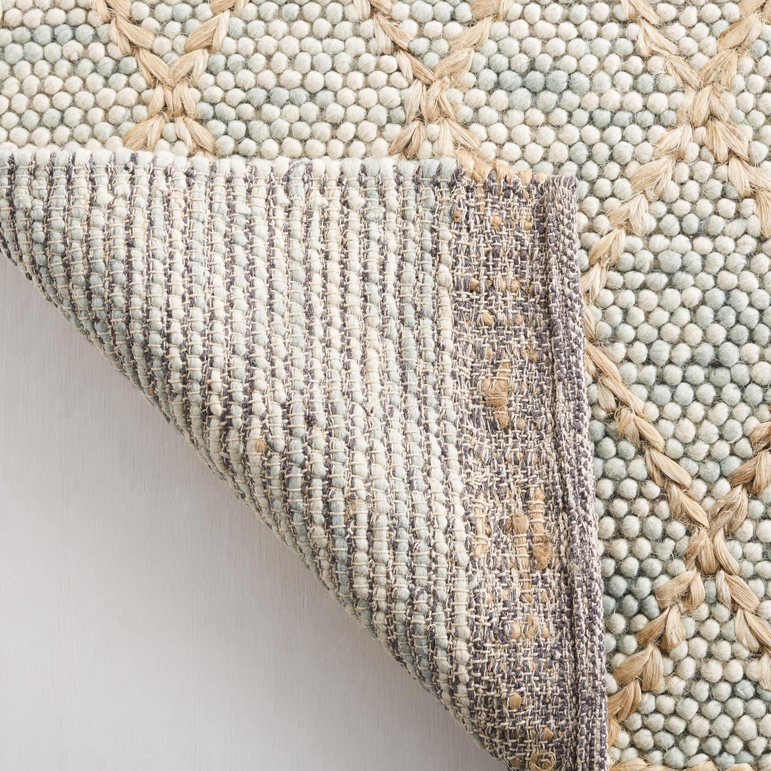 Natura NAT223 Hand Woven Indoor Area Rug - Teal/Natural - 8'x10' - Safavieh