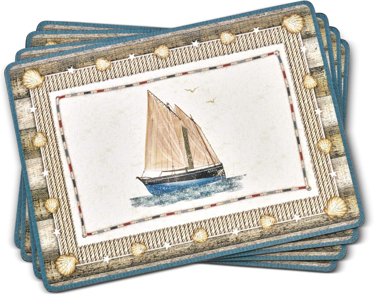 Pimpernel Coastal Breeze Placemats Set of 4 - 15.7 x 11.7 Inch