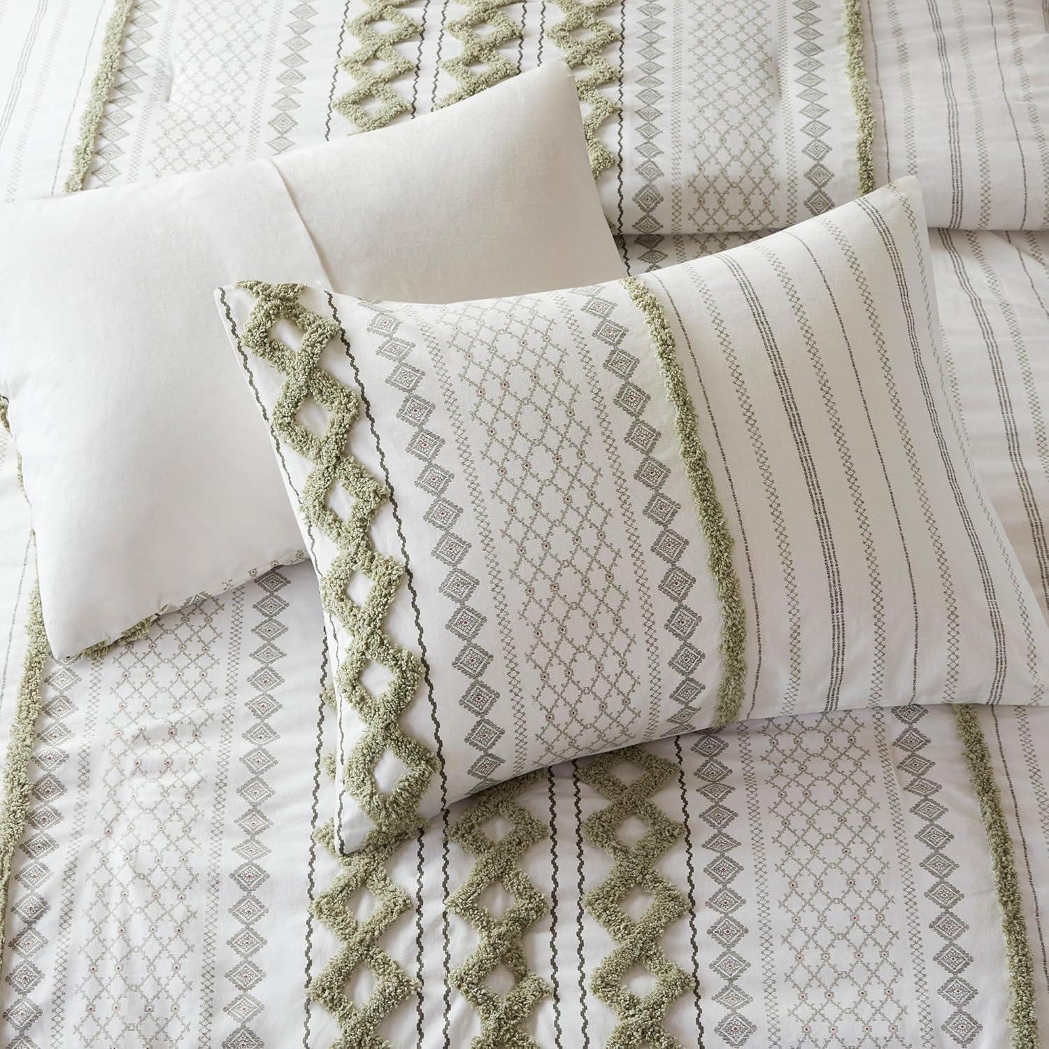 Sage and Ivory Cotton Down Alternative Full Comforter Set