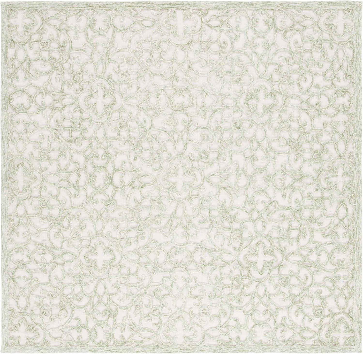 Trace TRC103 Hand Tufted Indoor Area Rug - Ivory/Green - 6'x6' - Safavieh