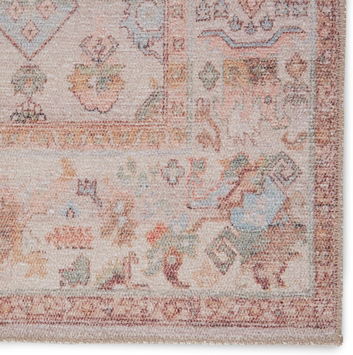 2'6"x7'6" Runner Avin Oriental Rug Blush/Cream - Jaipur Living: Traditional Floral Area Rug for Living Room