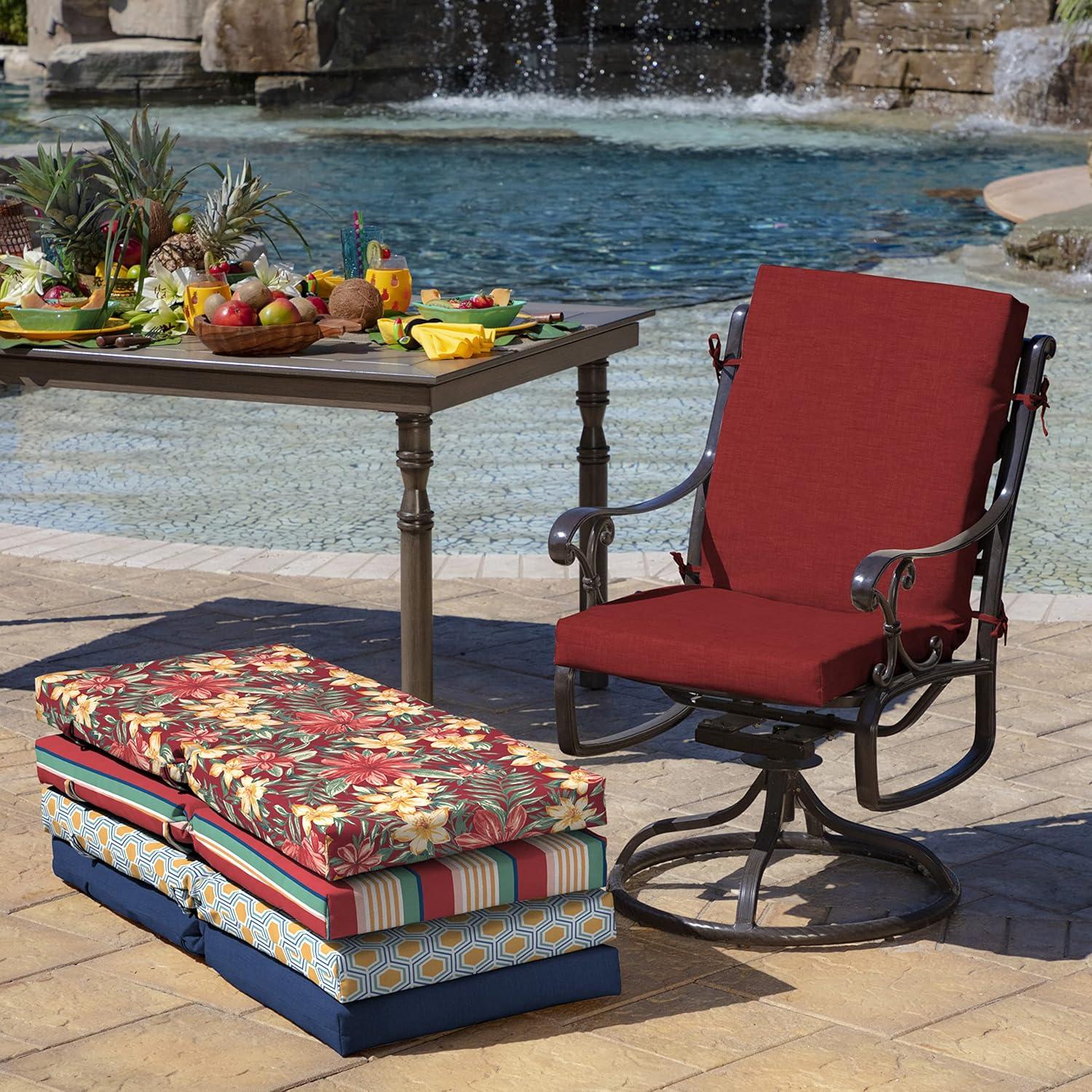 Arden Outdoor Dining Chair Cushion, 20 x 20, Rain-Proof, Fade Resistant, Ruby Red Leala