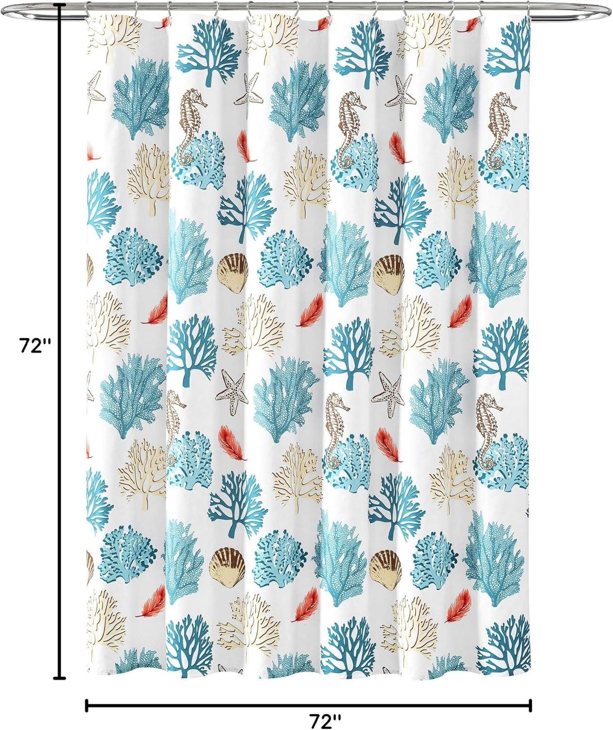 Lush Decor Coastal Reef Feather Shower Curtain