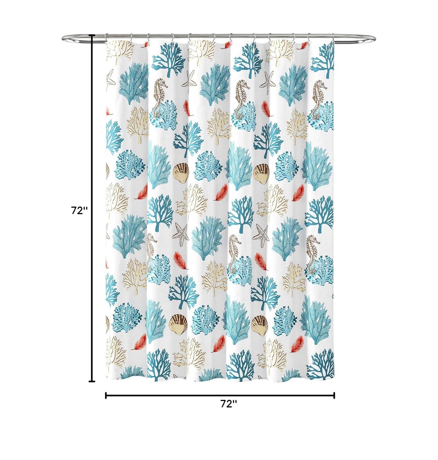 Lush Decor Coastal Reef Feather Shower Curtain