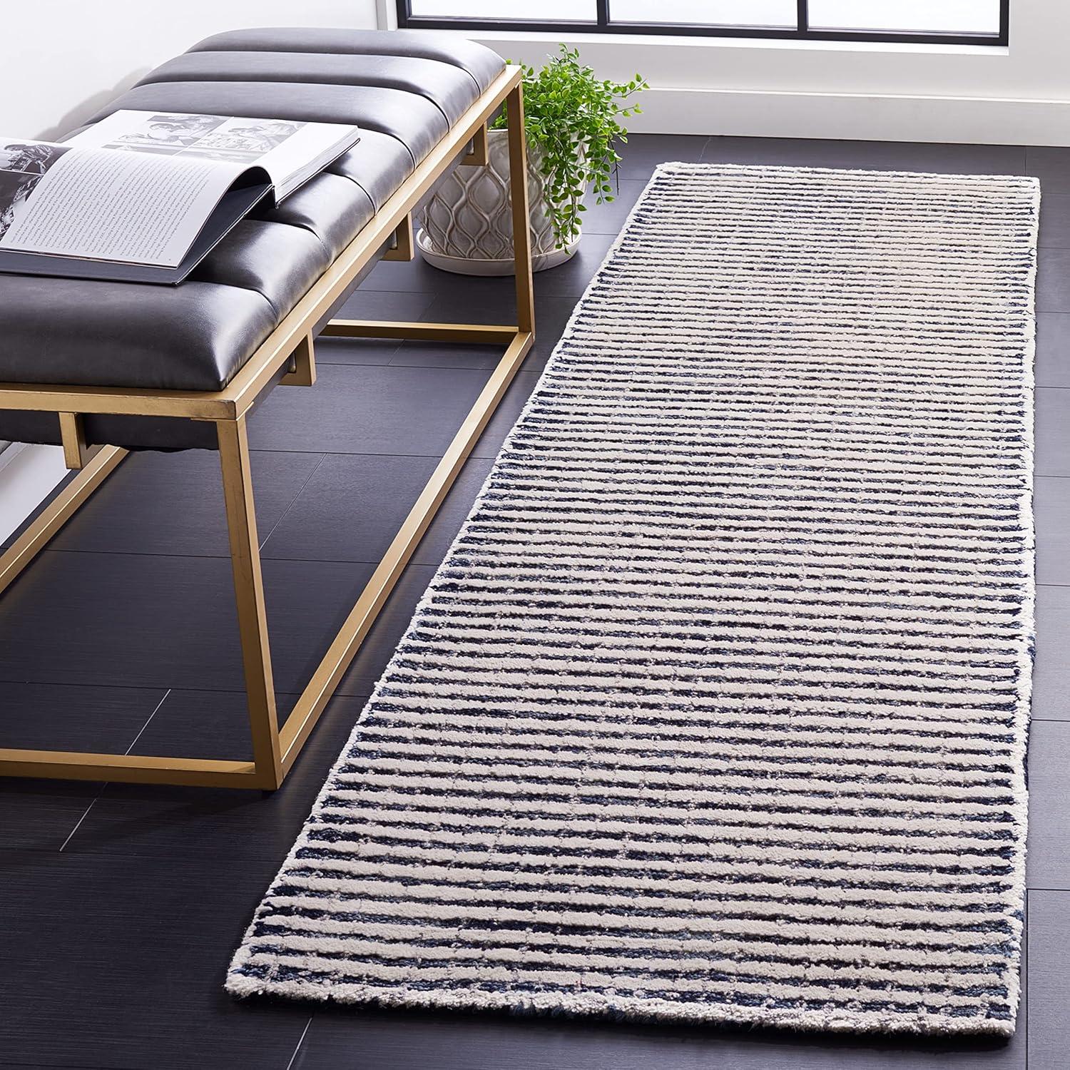 Latitude Run® Abstract Hand Tufted Wool Striped Rug