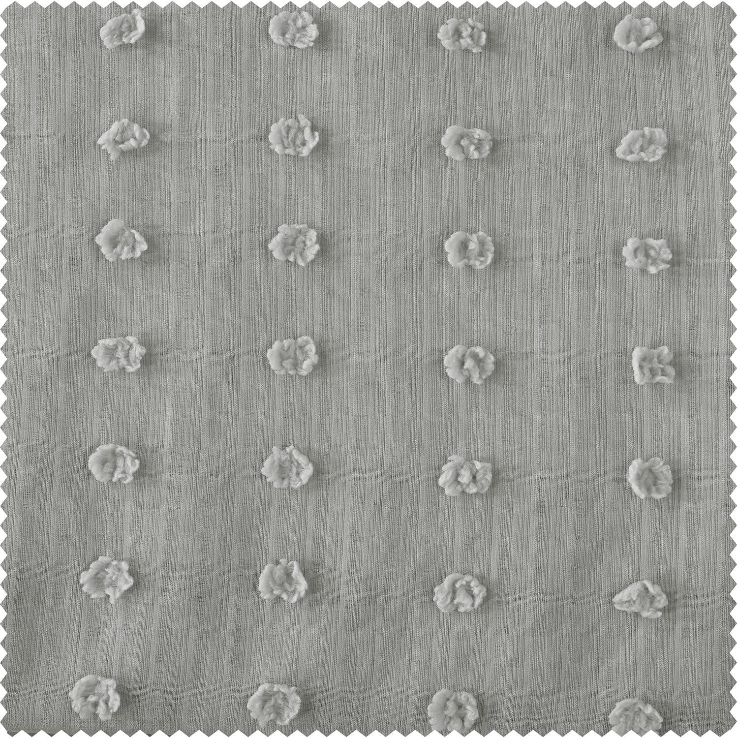 Strasbourg Dot Grey Patterned Linen Sheer Curtain (1 Panel), Strasbourg Dot Grey, 50W X 84L