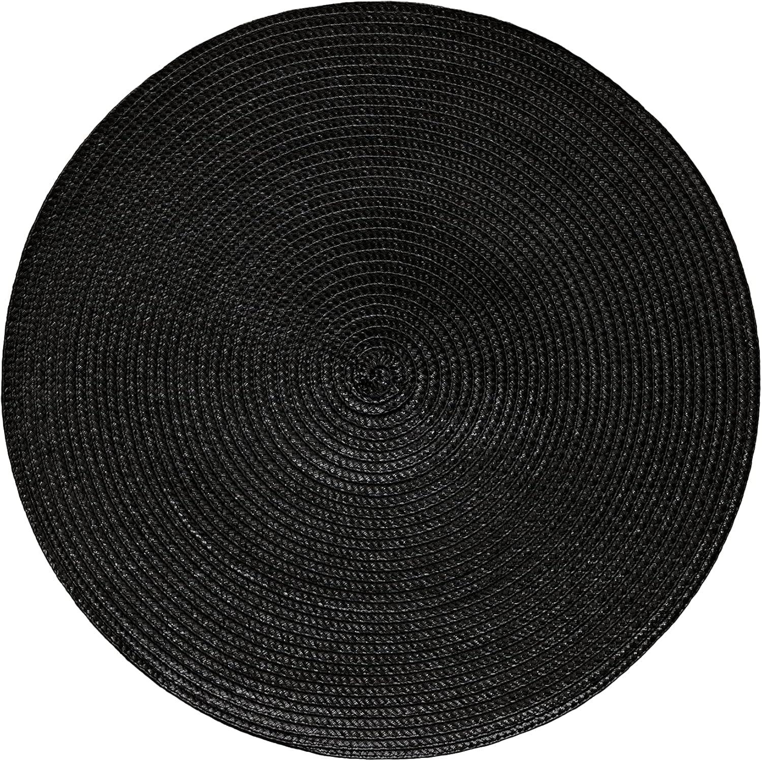 Aqua Woven Round Placemats Set of 6, 14.75"