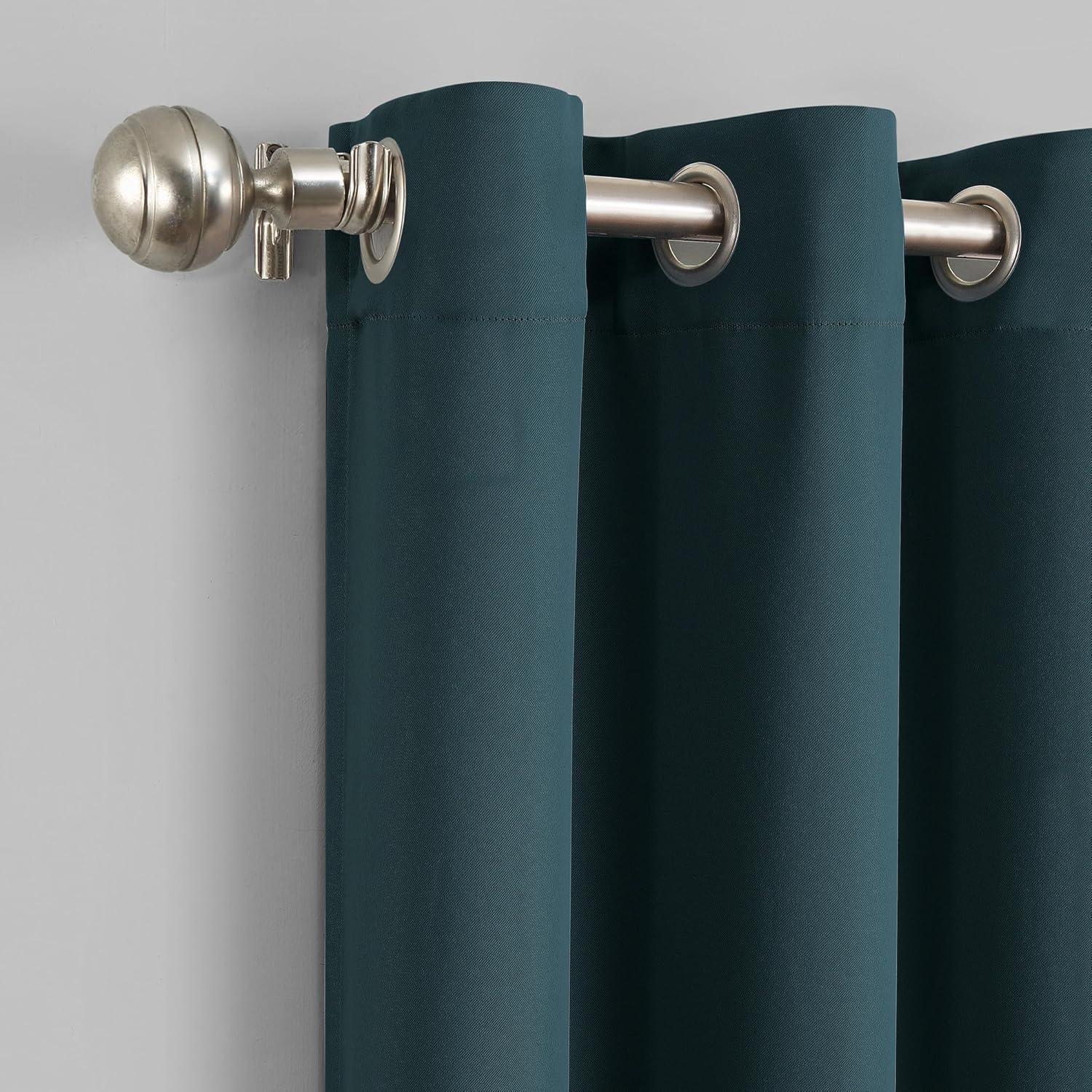 Sun Zero Nolan 1-Piece Energy Saving Blackout Grommet Curtain Panel, 40"x95", Teal