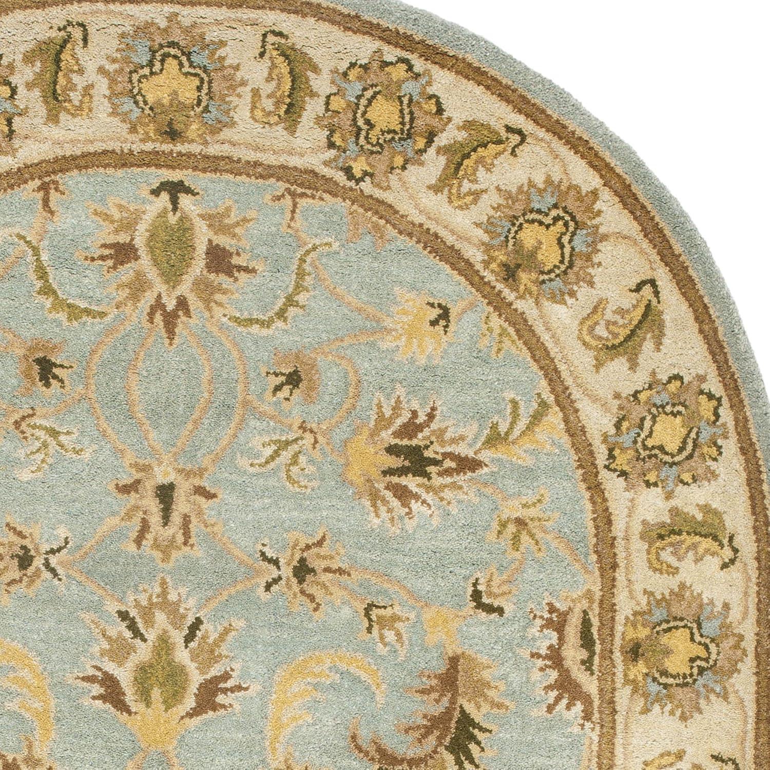 Heritage HG913 Hand Tufted Area Rug - Light Blue/Beige - 4'6"x6'6" Oval - Safavieh.