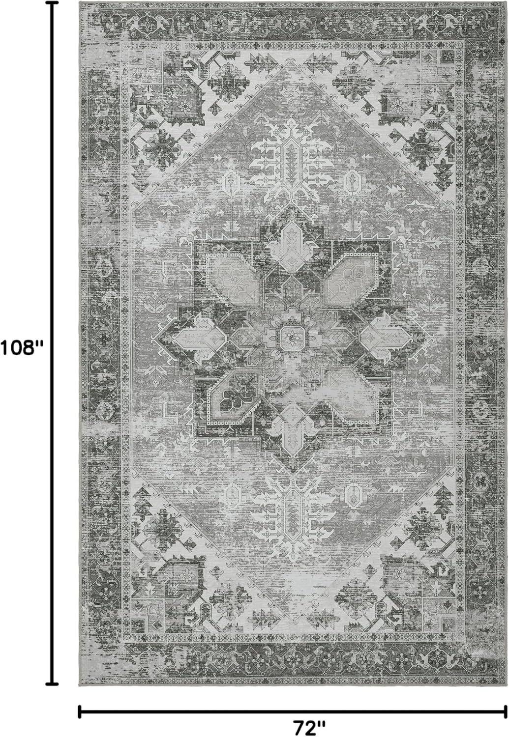 Tucson Vintage Persian TSN102 Power Loomed Machine Washable Skid-Resistant Indoor Area Rug - Dark Sage/Ivory - 6'x9' - Safavieh