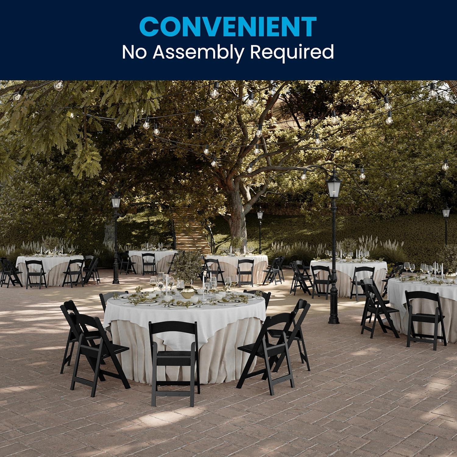 Flash Furniture Hercules Series Folding Chairs for Weddings and Formal Events, Set of 4, Black
