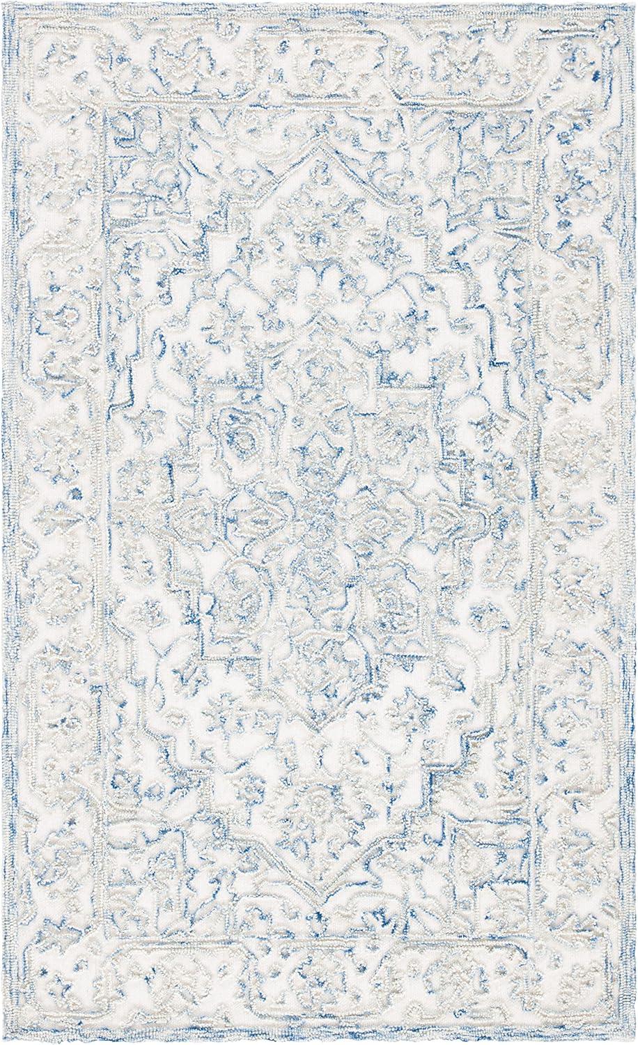 Trace TRC103 Hand Tufted Indoor Accent Rug - Blue/Ivory - 2'6"x4' - Safavieh