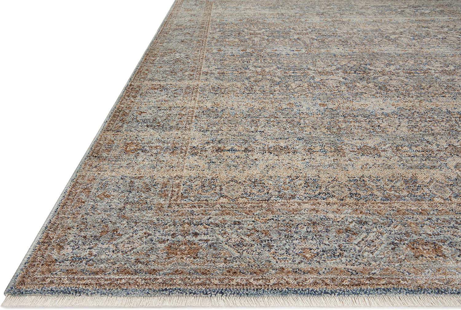 Blake Ocean and Mocha Distressed Synthetic Area Rug 11'-6" x 15'-7"