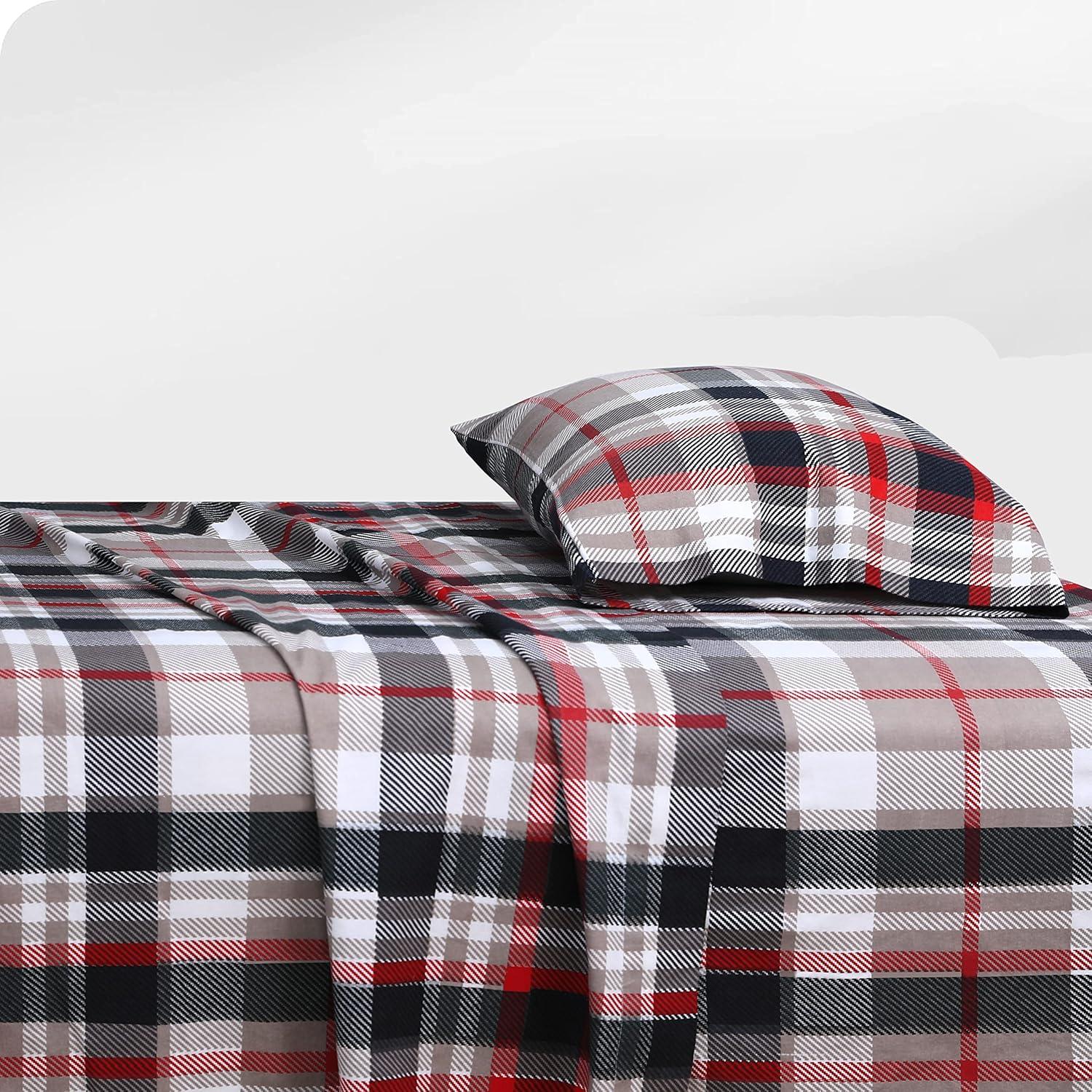 Feather & Stitch NY Flannel Plaid Sheet Set