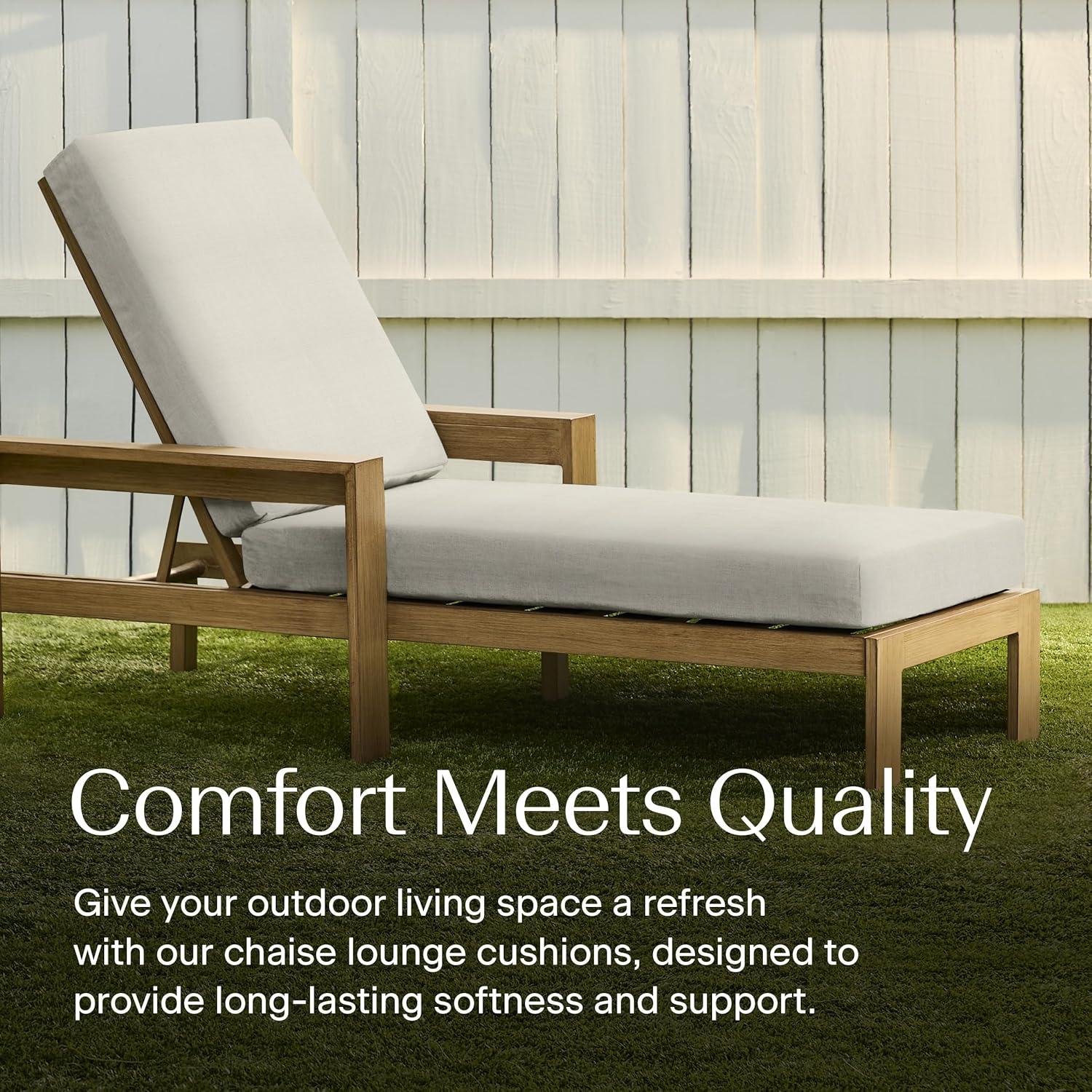Honeycomb Outdoor Chaise Lounge Cushion - Textured Solid Bone