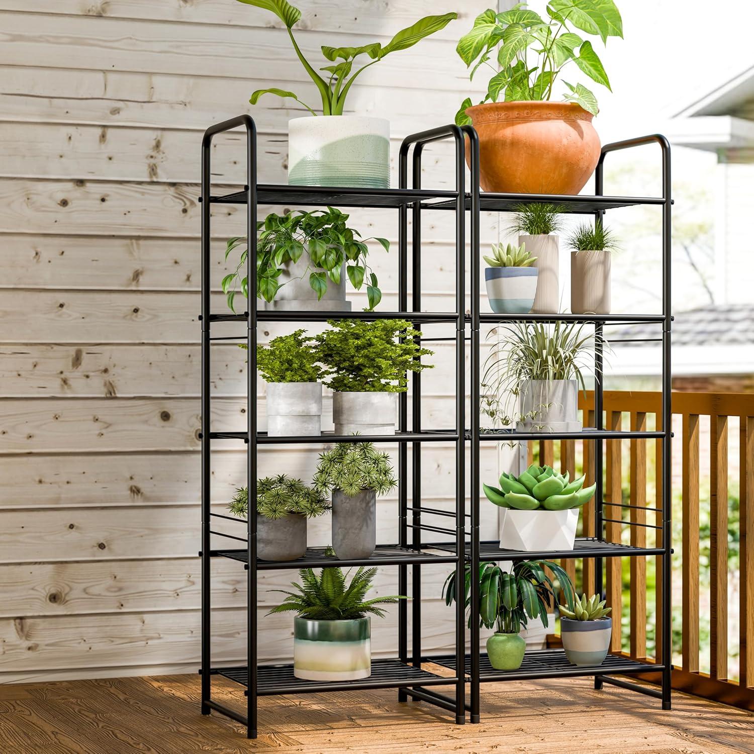Rebrilliant 3 Tier Wire Shelves For Storage Rack Outdoor Indoor Waterproof, Stackable Metal 17.7-Inch Bathroom Organizer Shelf Stand, Perfect For Kitchen, Black