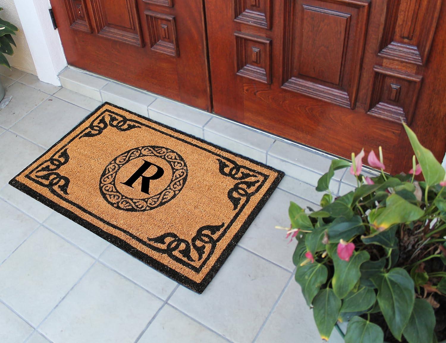 A1HC First Impression Hand Crafted by Artisans Geneva Monogrammed Entry Doormat, 24"X39" R