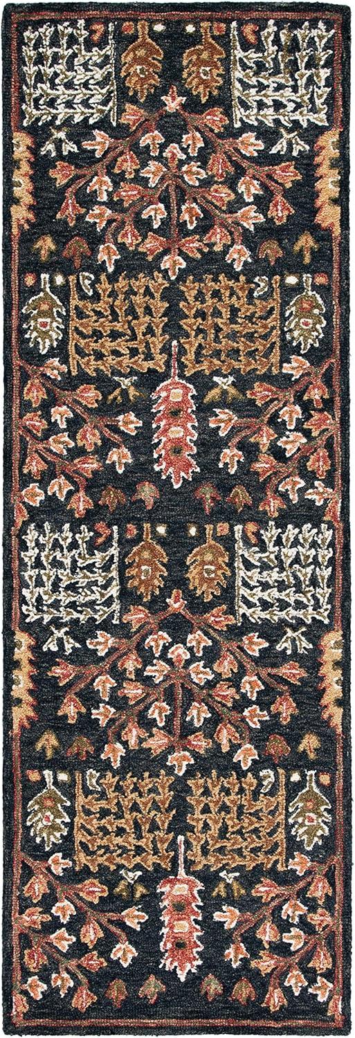 Aspen APN522 Hand Tufted Indoor Runner Rug - Black/Red - 2'3"x7' - Safavieh