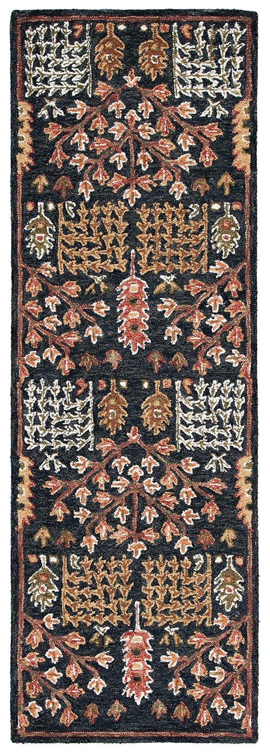 Aspen APN522 Hand Tufted Indoor Runner Rug - Black/Red - 2'3"x7' - Safavieh