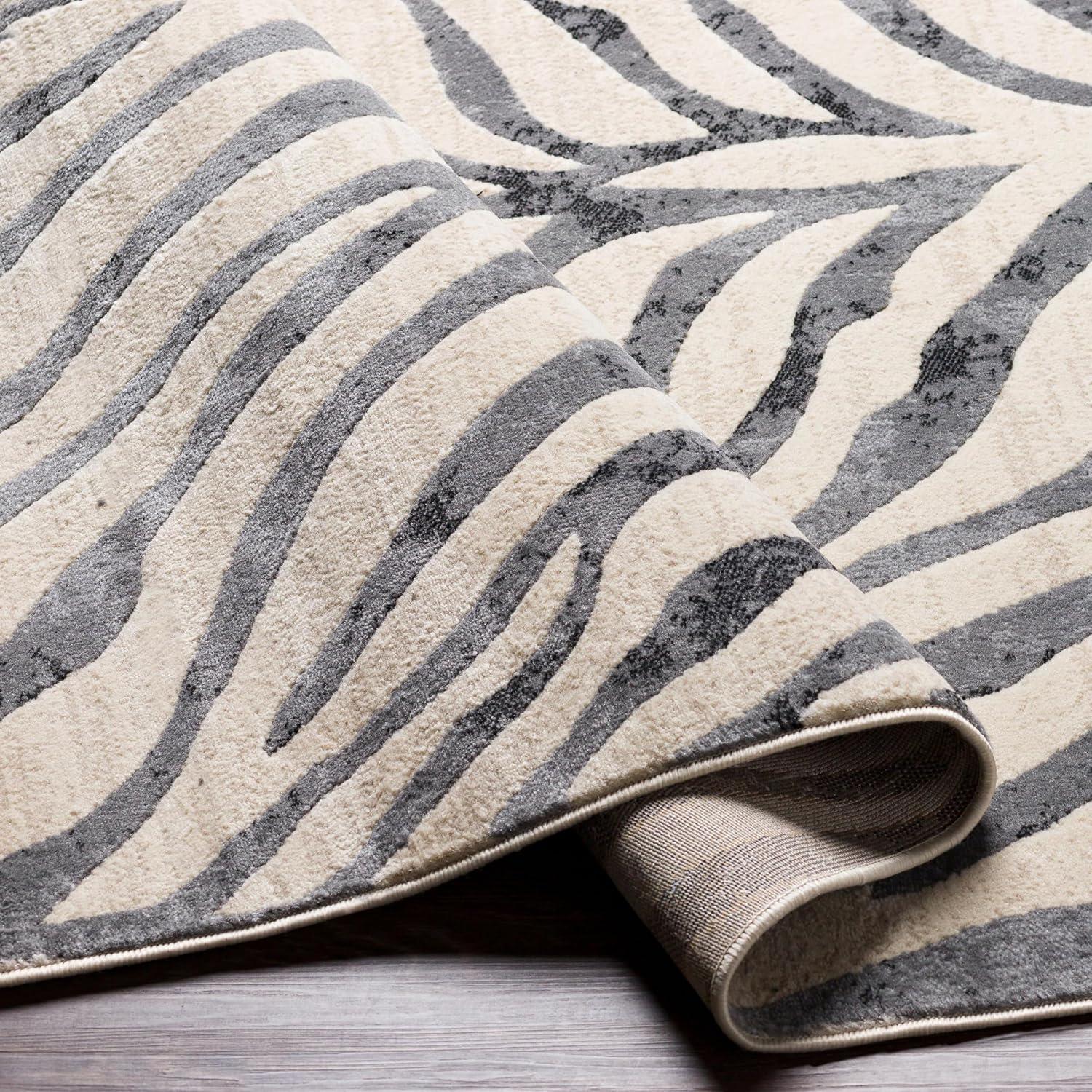 Mark & Day Vossen 5'3"x7'3" Rectangle Woven Indoor and Outdoor Area Rugs Medium Gray