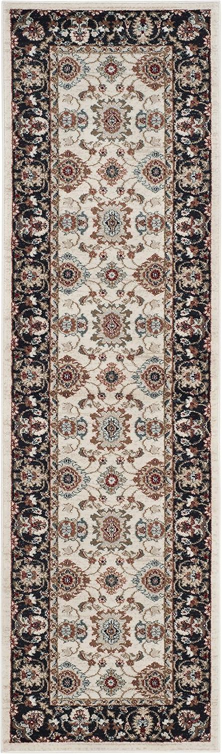 Lyndhurst LNH332 Power Loomed Runner Rug - Cream/Navy - 2'3"x8' - Safavieh.