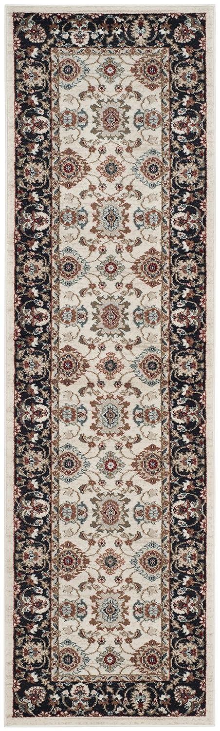 Lyndhurst LNH332 Power Loomed Runner Rug - Cream/Navy - 2'3"x8' - Safavieh.