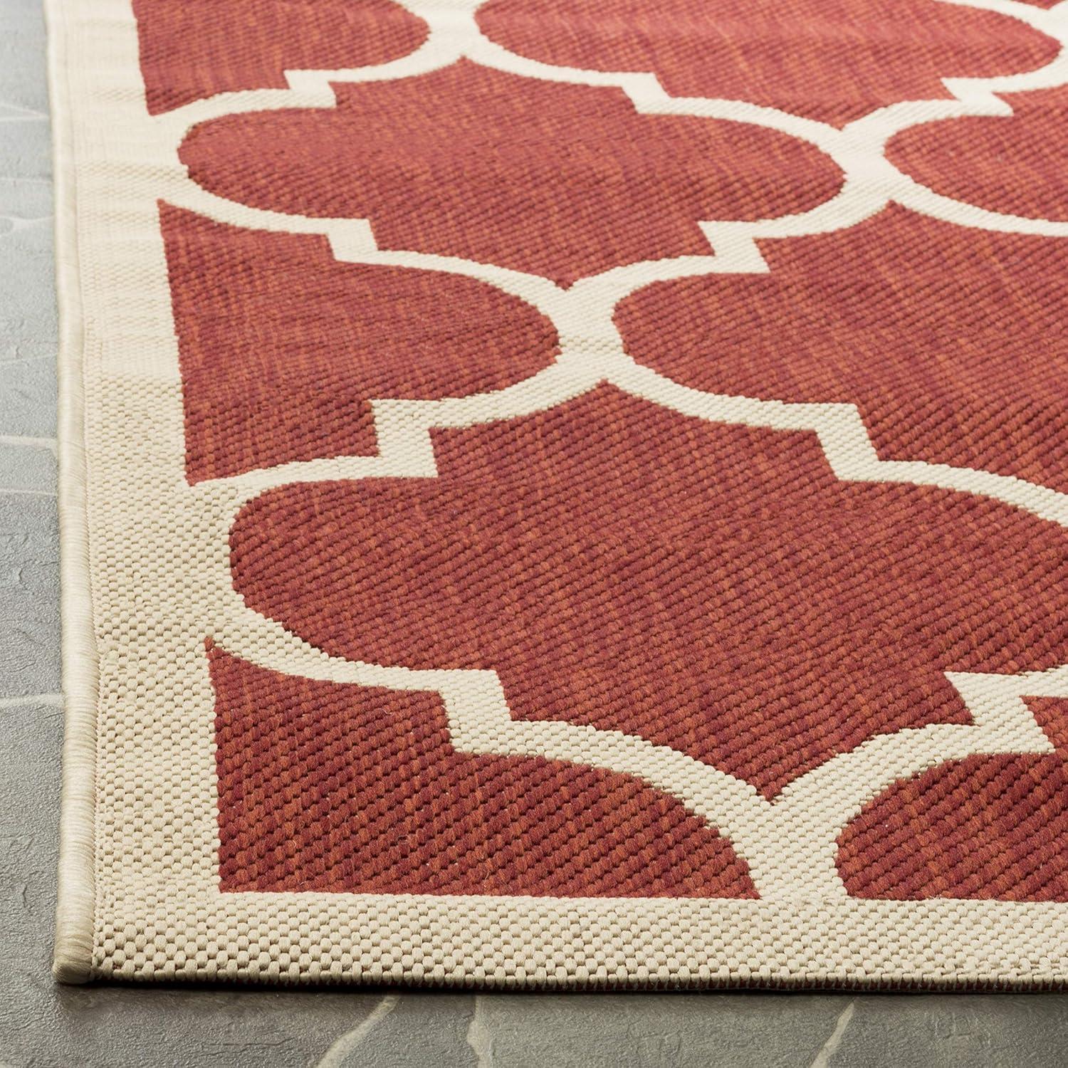 Courtyard CY6914 Power Loomed Indoor/Outdoor Area Rug - Navy/Beige - 6'7"x9'6" - Safavieh.
