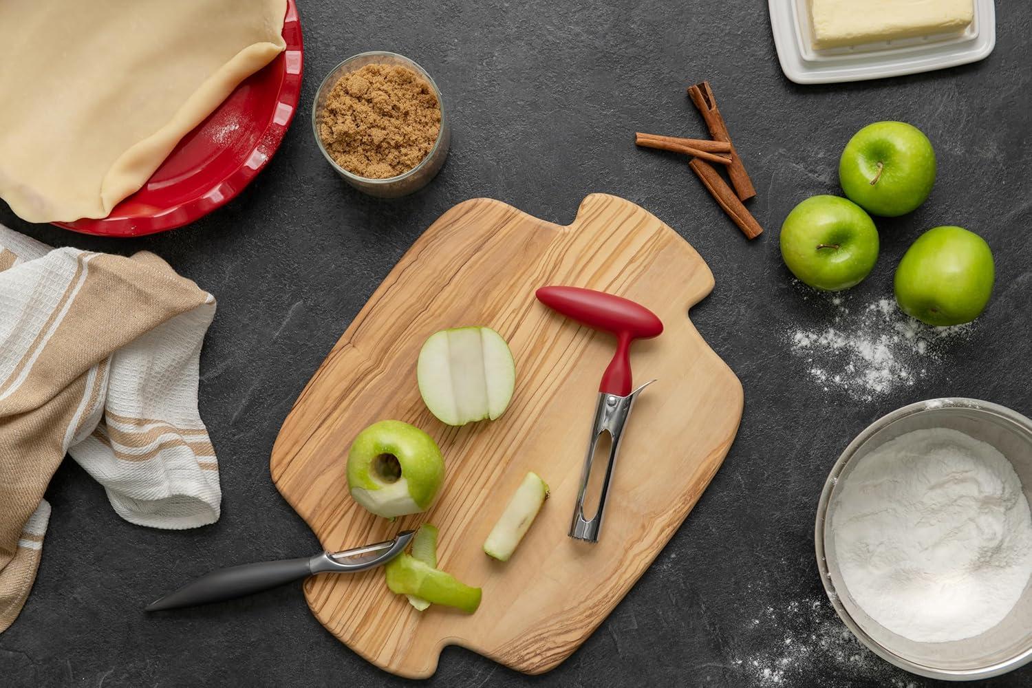 Cuisipro Apple Corer Handy Tool Ergonomic Handle Lever Release Red