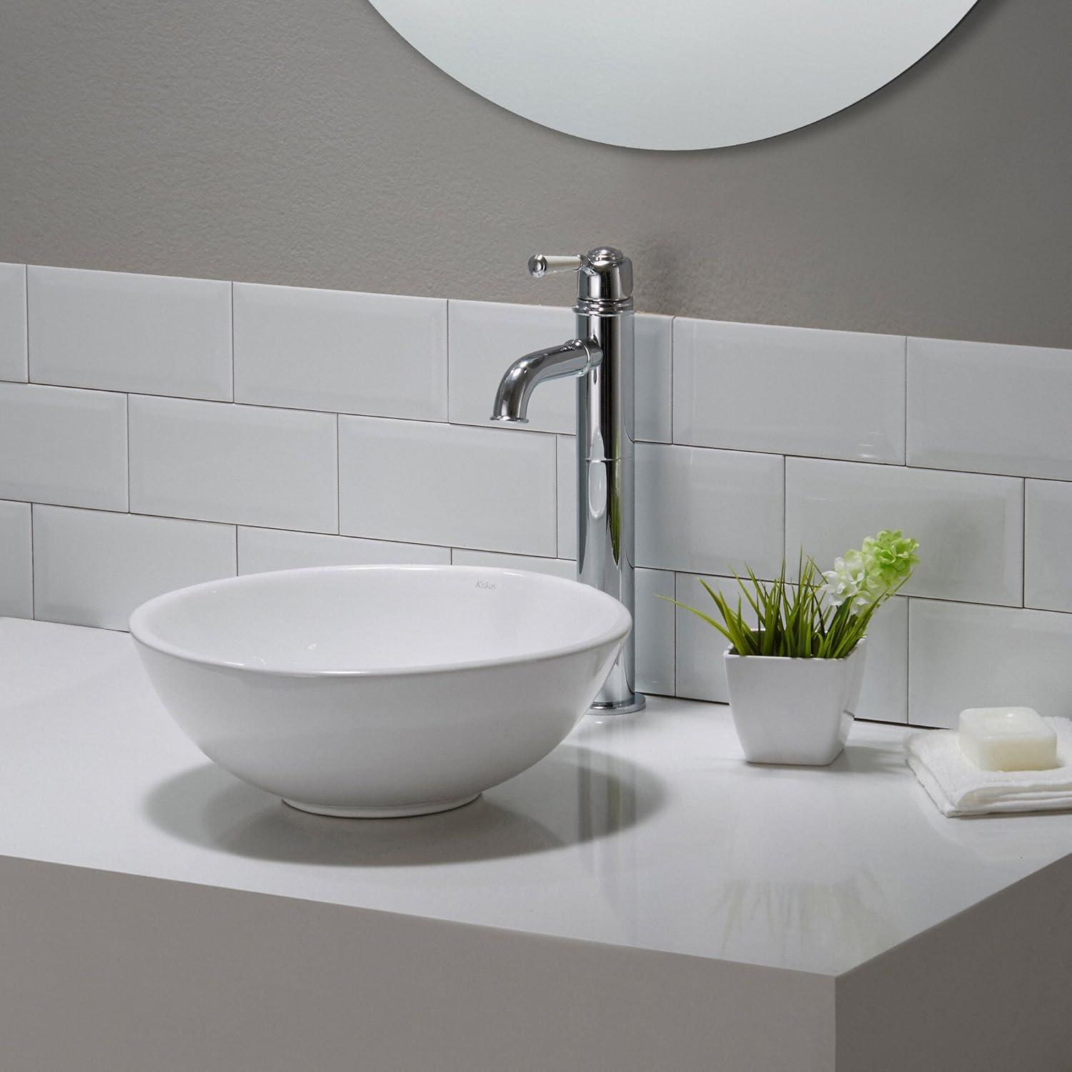 Thin ceramics Circular Vessel Bathroom Sink