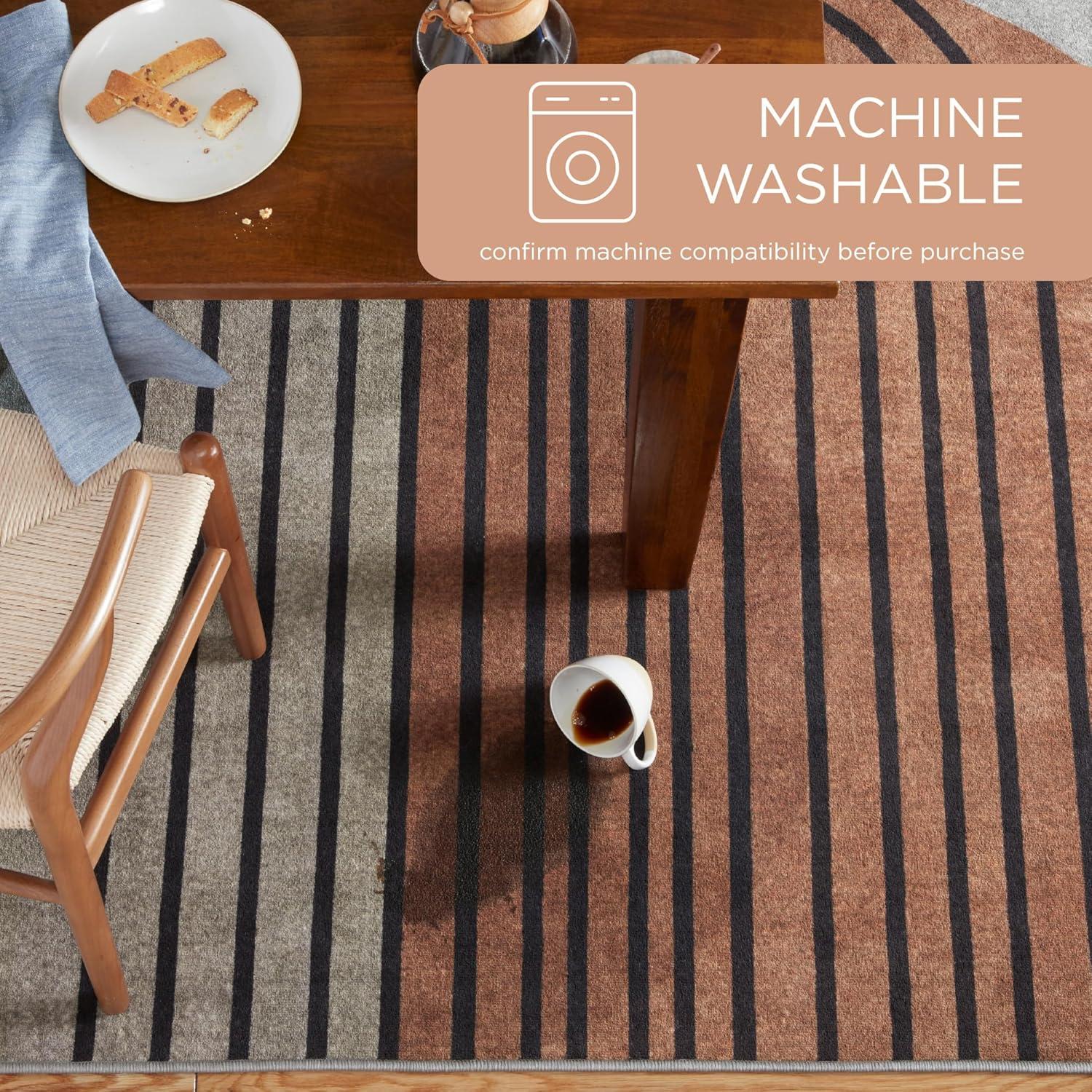 Town & Country Everyday Avani Everwash Non-Slip Backing Area Rug Beige/Rust