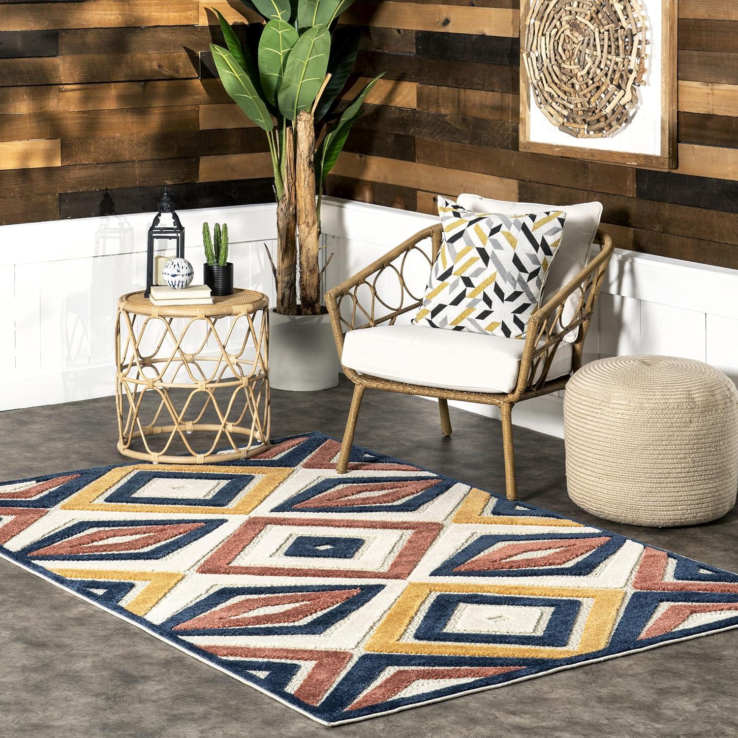 nuLOOM Salena Transitional Diamond Indoor/Outdoor Patio Area Rug