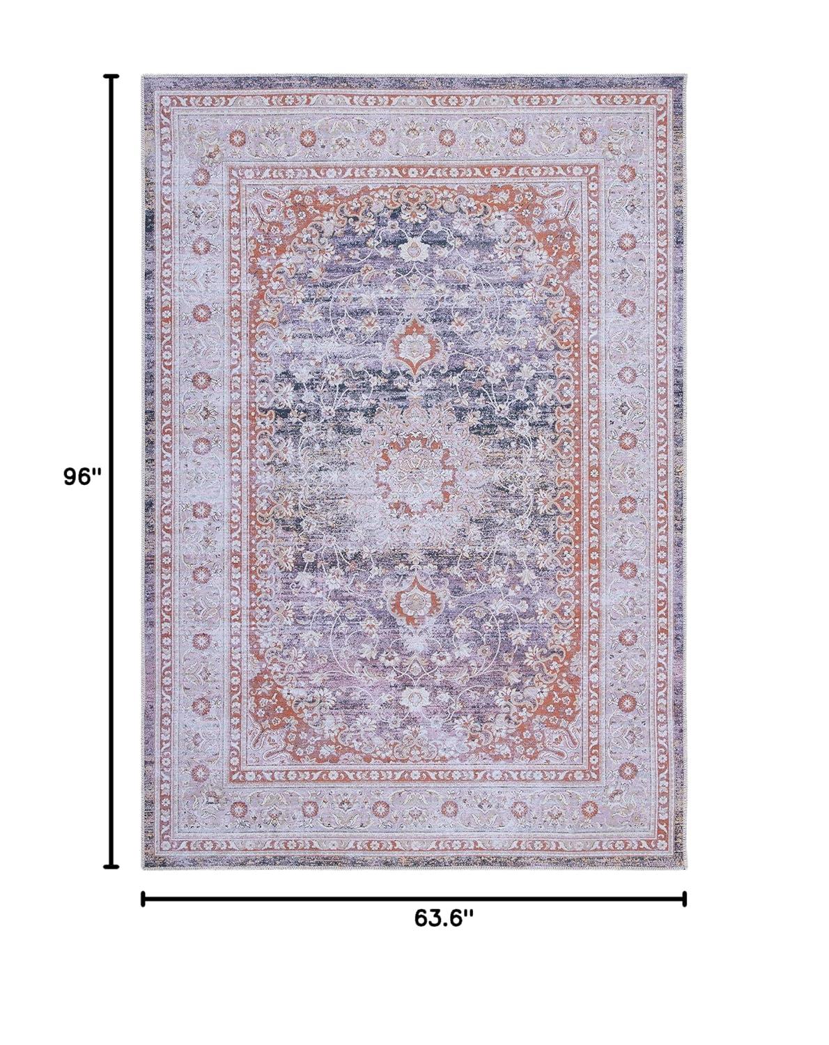 Serapi SEP550 Power Loomed Machine Washable Skid-Resistant Indoor Area Rug - Grey/Light Grey - 5'3"x8' - Safavieh